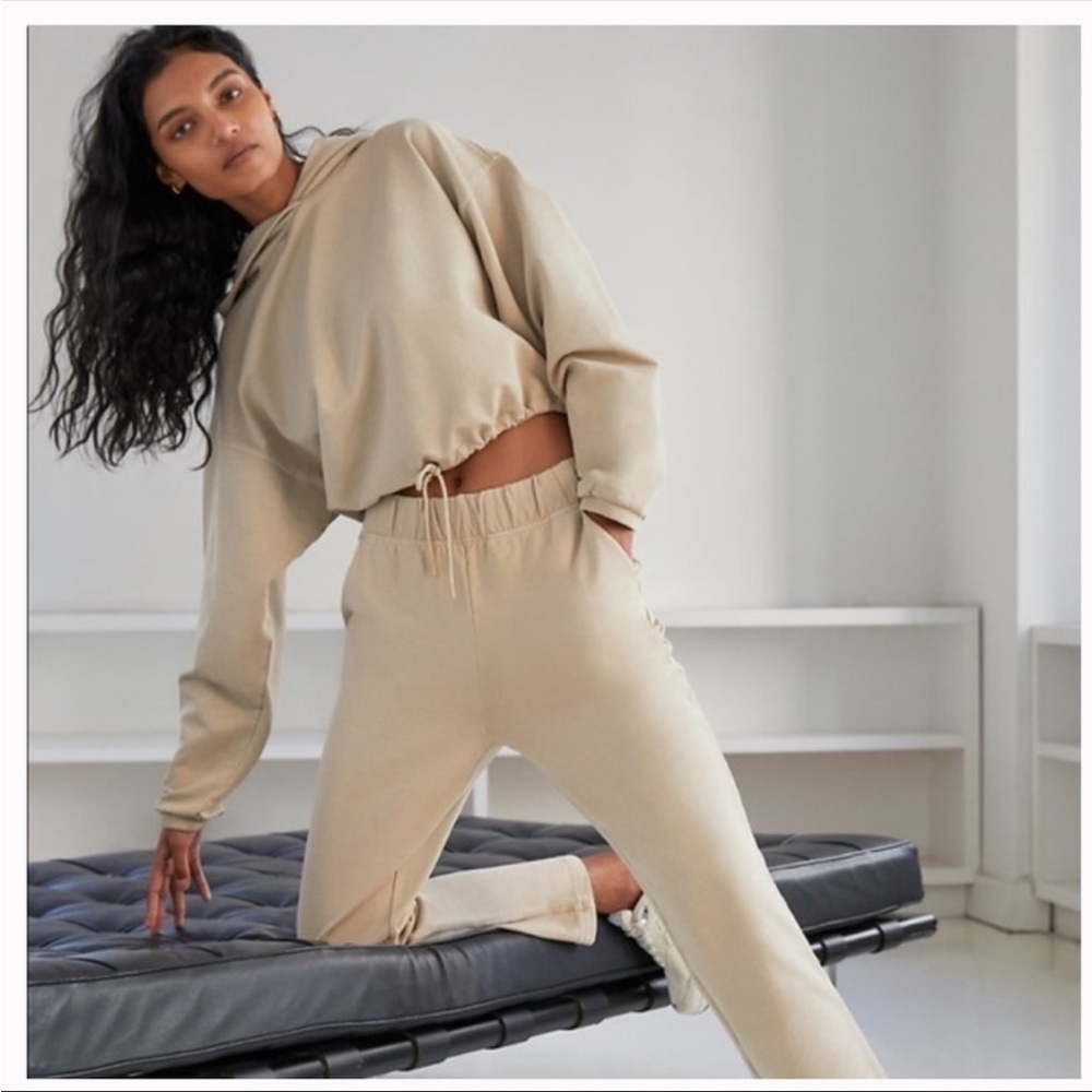 GROUP BY BABATON Rocket XXS/XS grey French terry cropped ankle pants EUC Aritzia